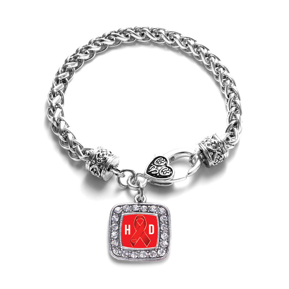 Heart Disease Awareness Ribbon Square Charm