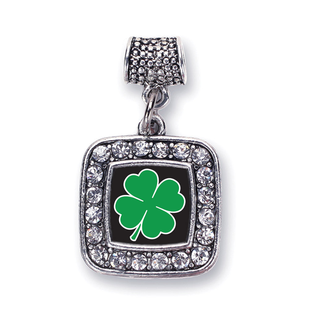 Four Leaf Clover Square Charm