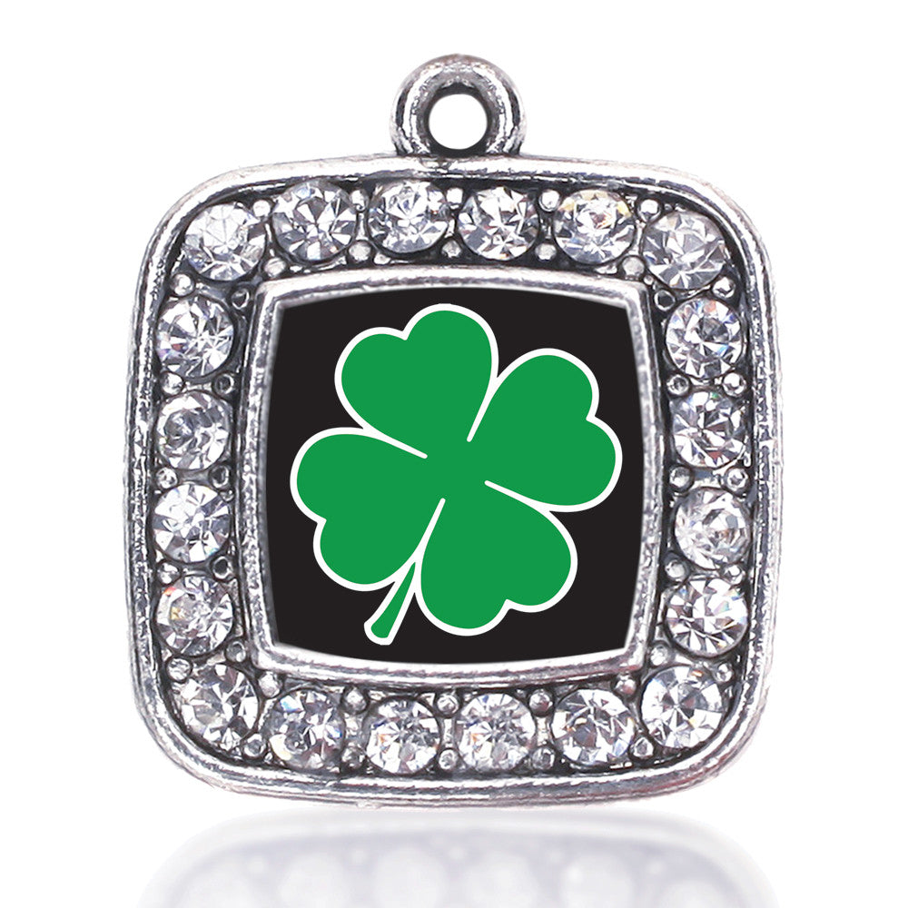 Four Leaf Clover Square Charm