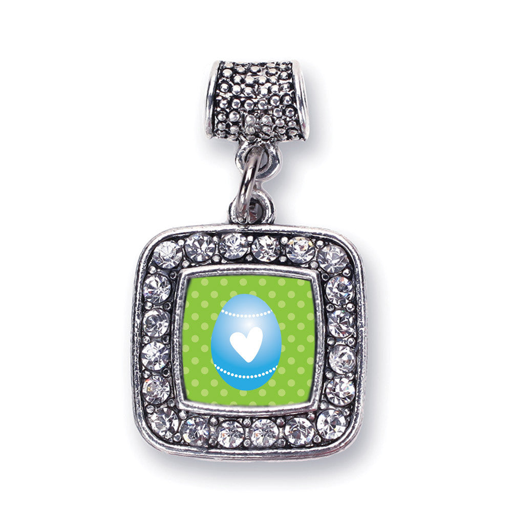 Blue Easter Egg Square Charm