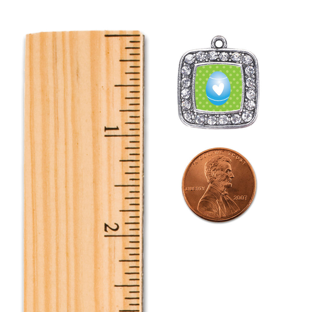 Blue Easter Egg Square Charm