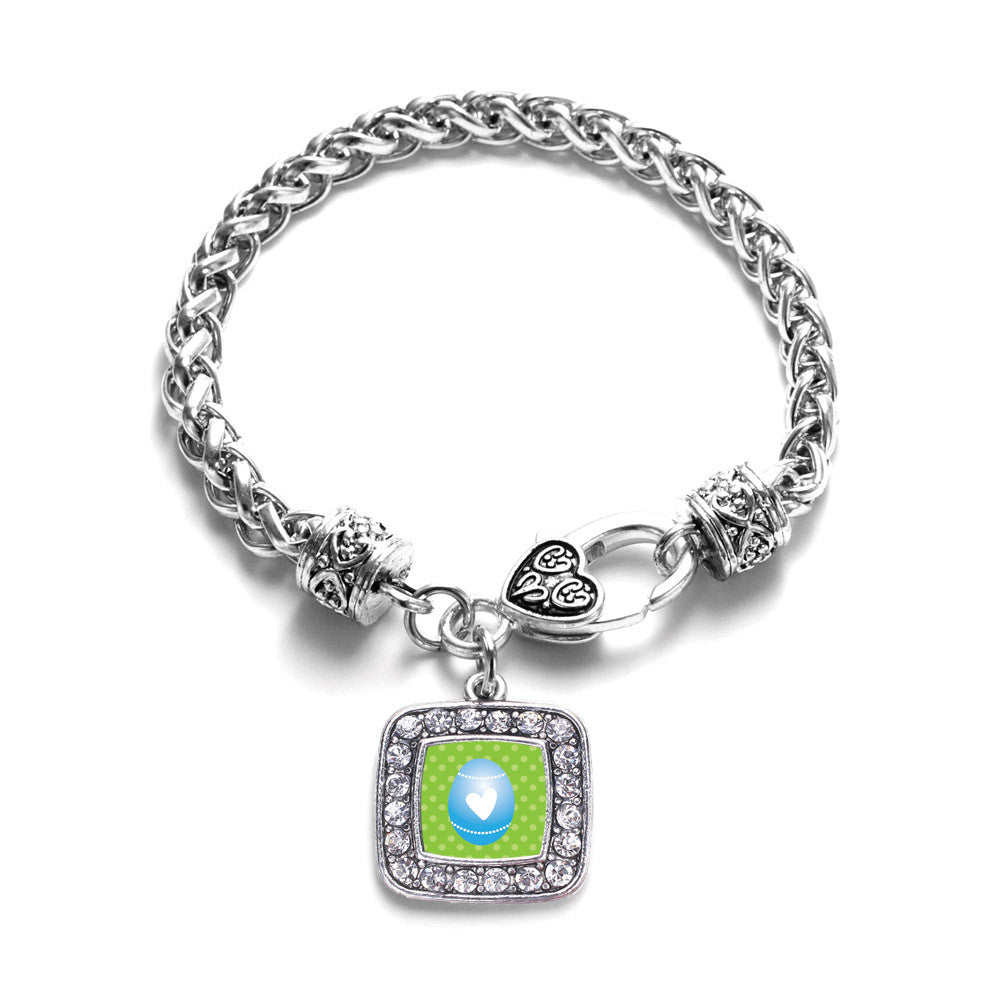 Blue Easter Egg Square Charm