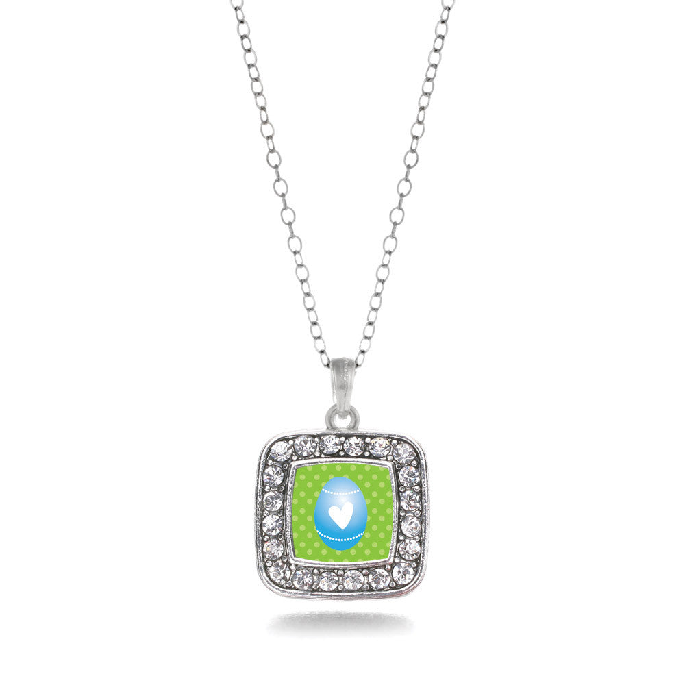 Blue Easter Egg Square Charm
