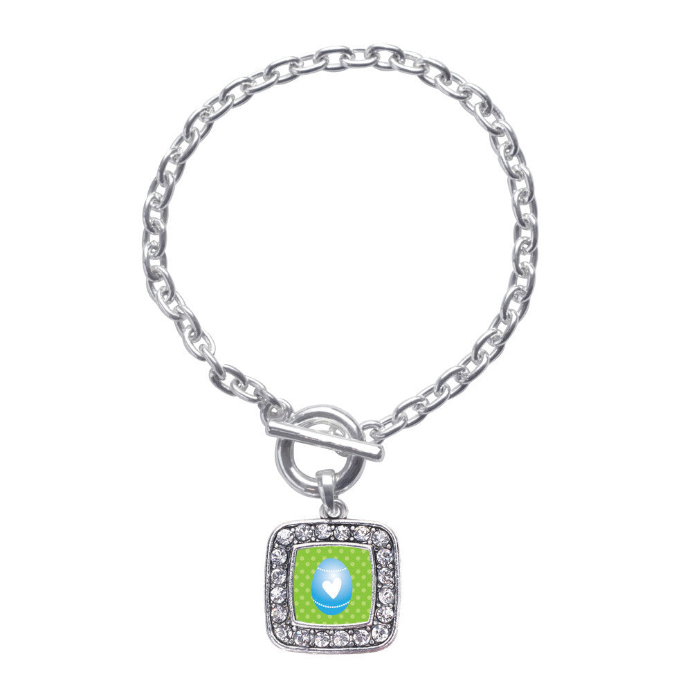 Blue Easter Egg Square Charm