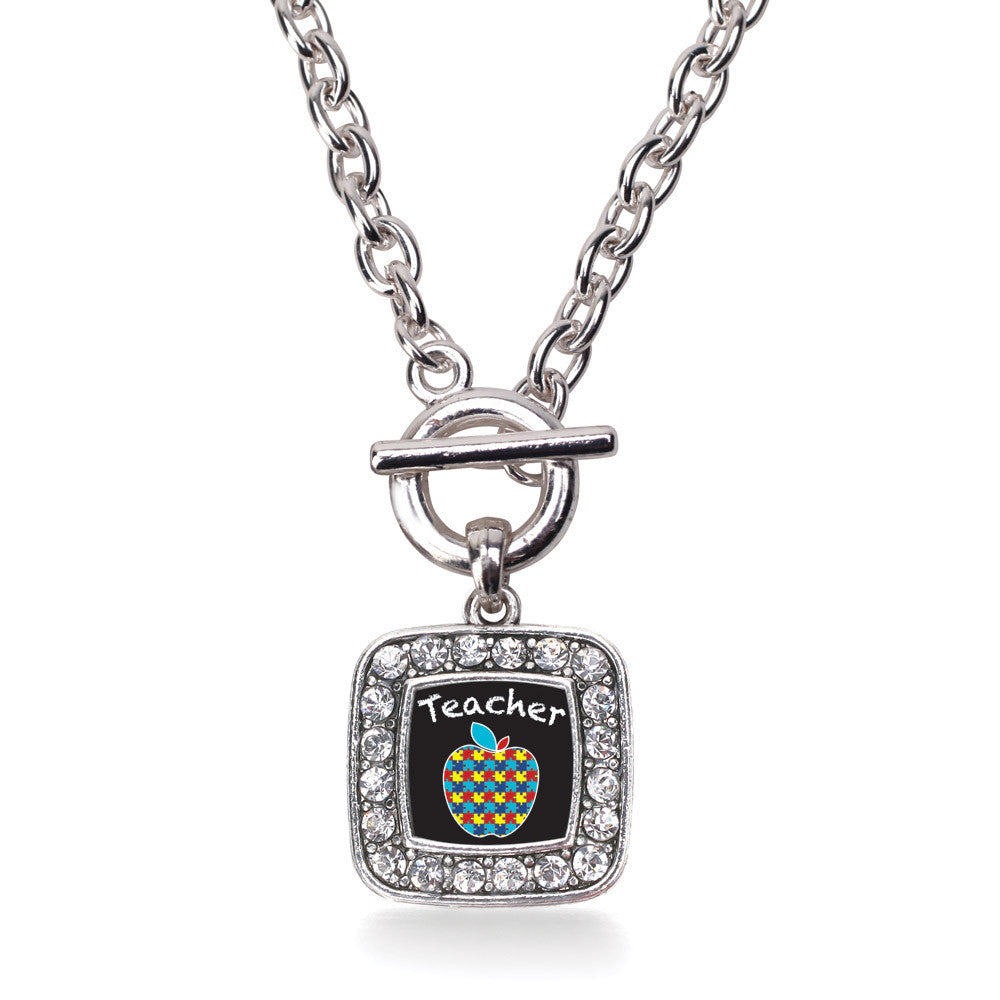 Autism Apple Square Charm