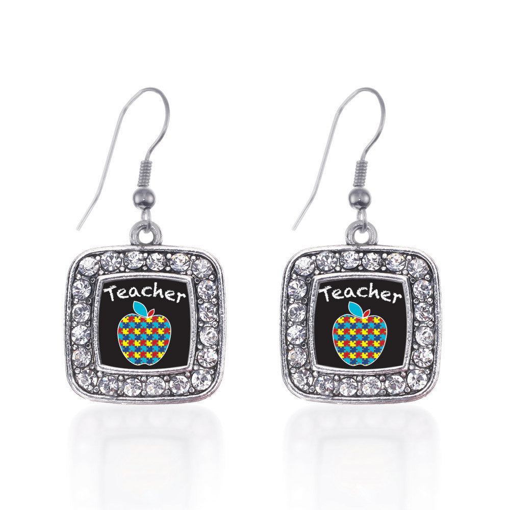 Autism Apple Square Charm