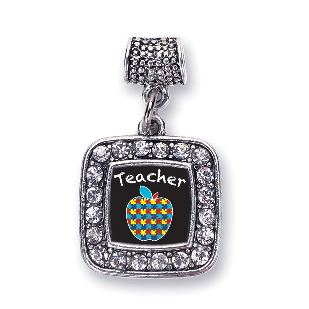 Autism Apple Square Charm