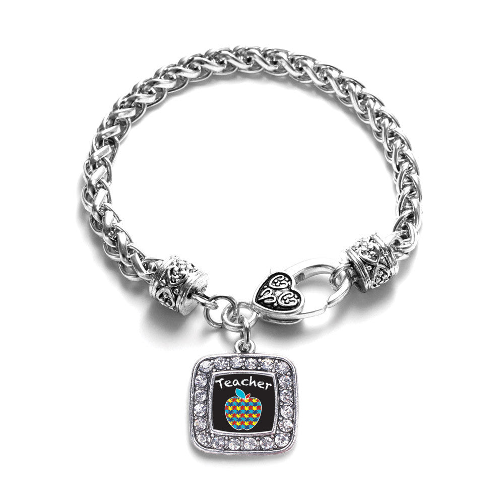 Autism Apple Square Charm