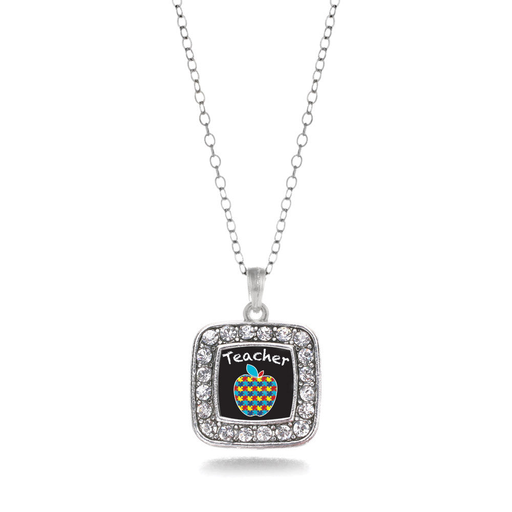Autism Apple Square Charm