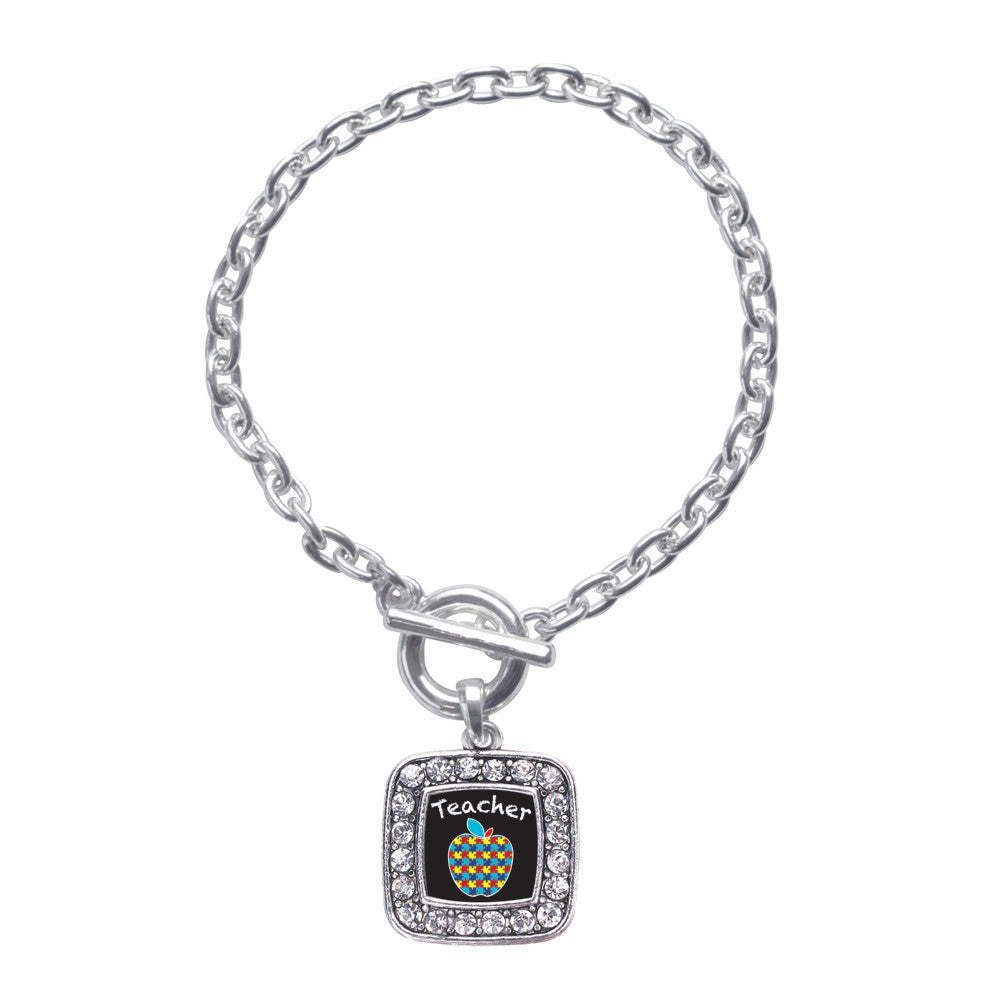 Autism Apple Square Charm