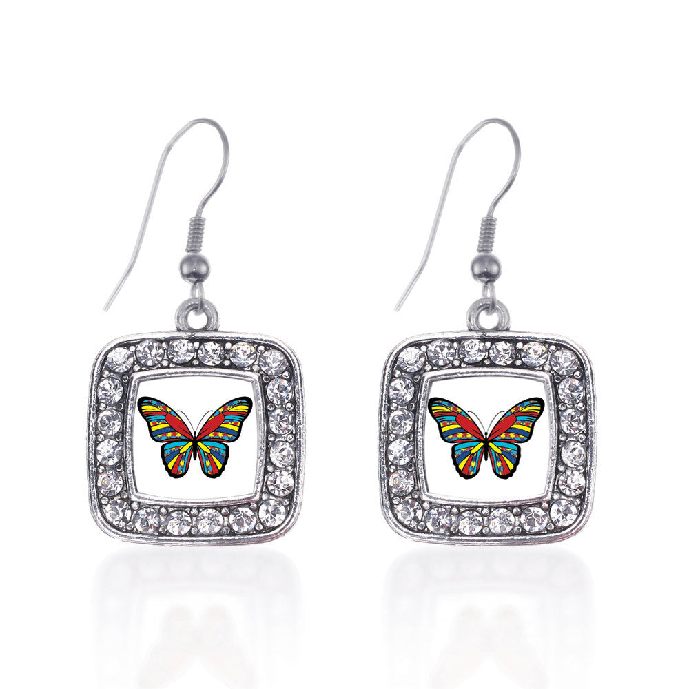 Autism Awareness Butterfly Square Charm