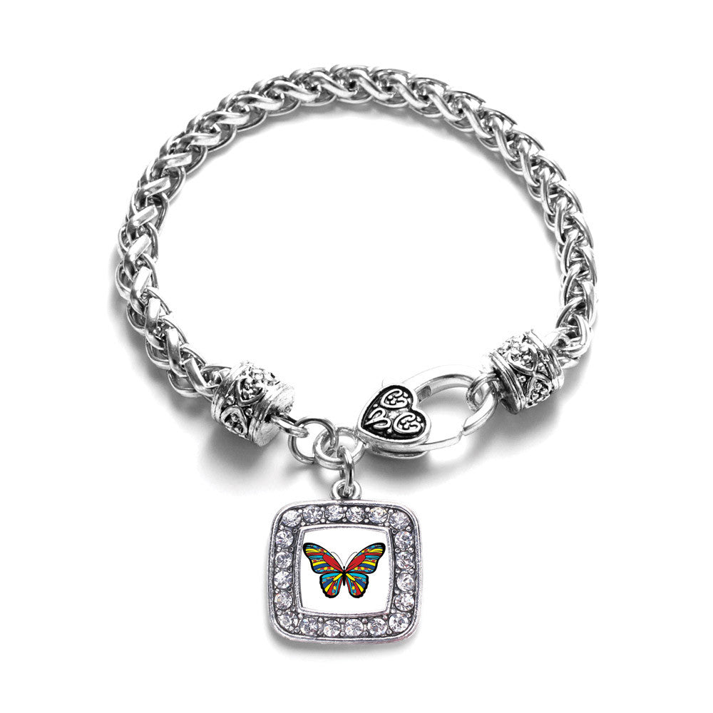Autism Awareness Butterfly Square Charm