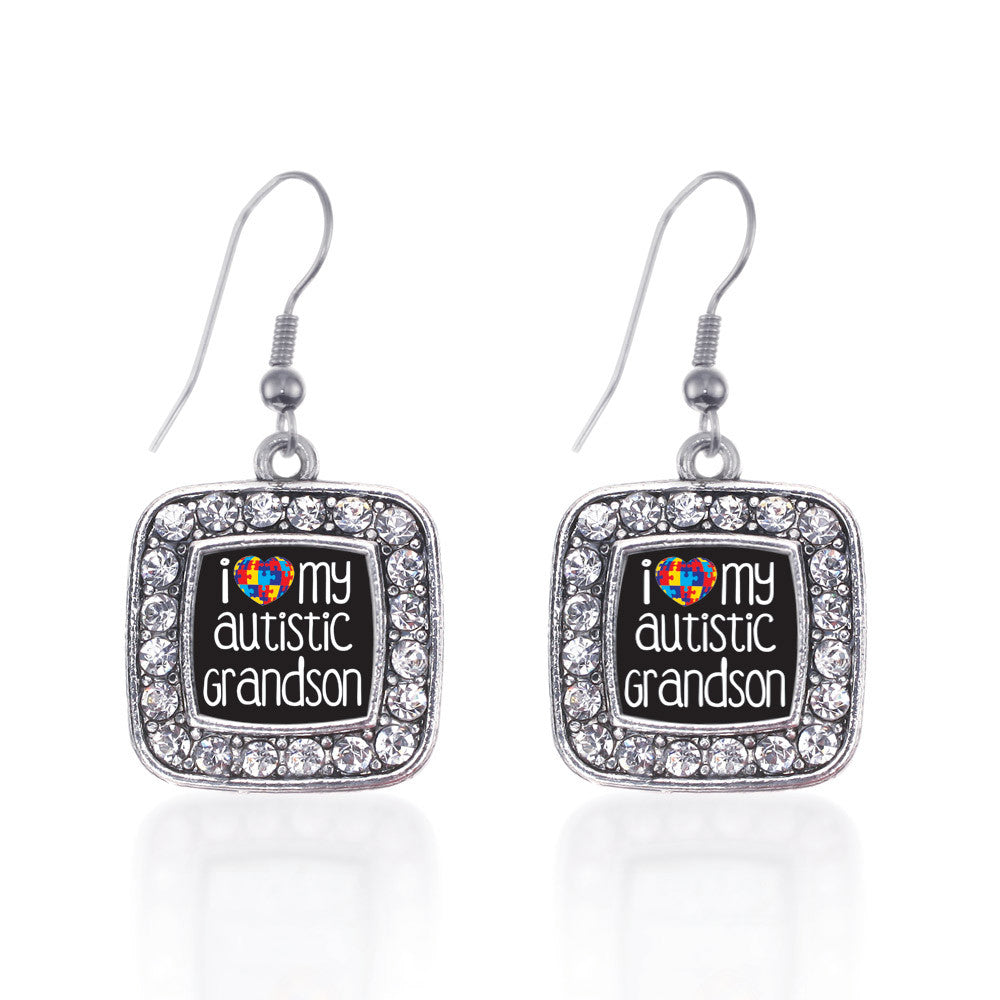 I Love My Autistic Grandson Square Charm