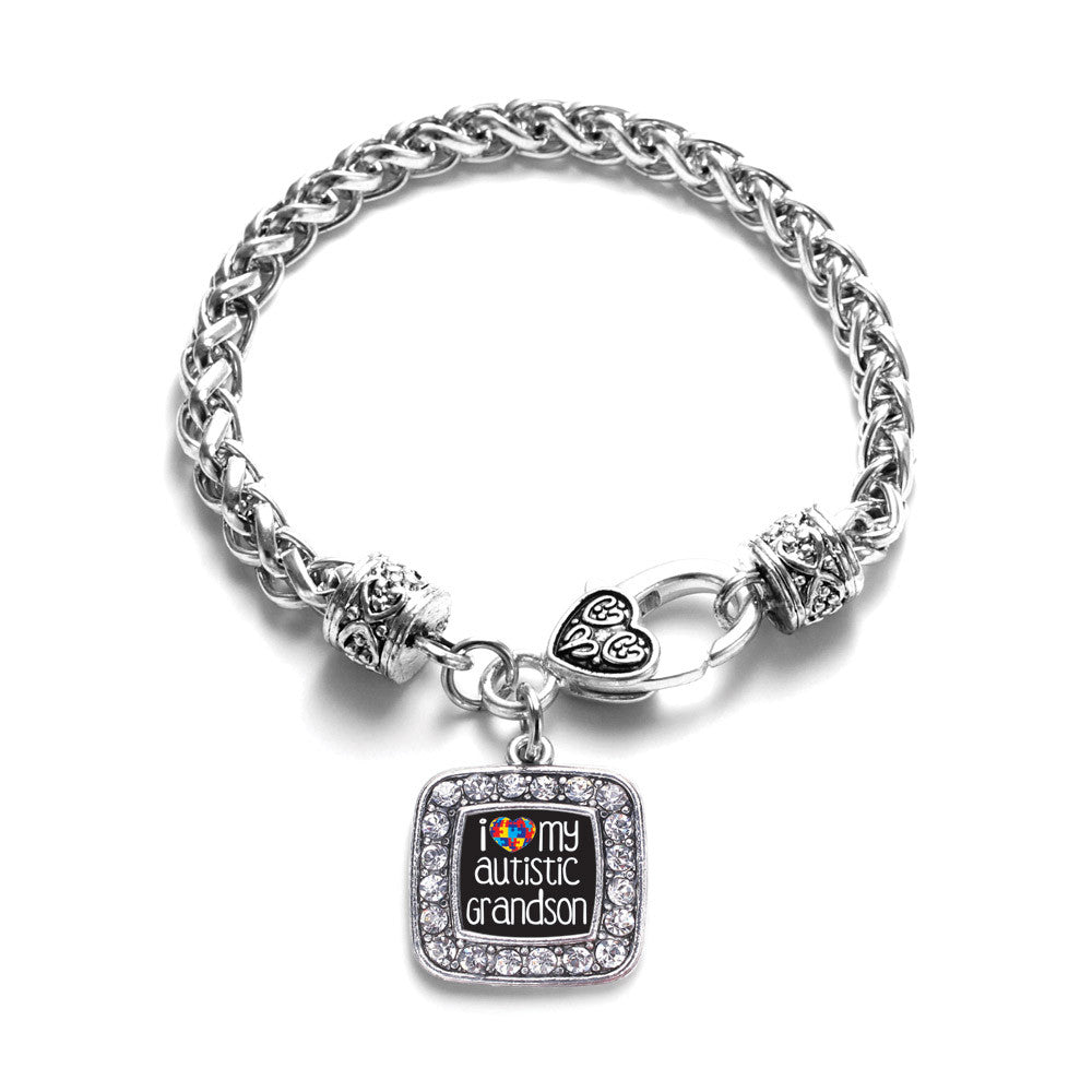 I Love My Autistic Grandson Square Charm