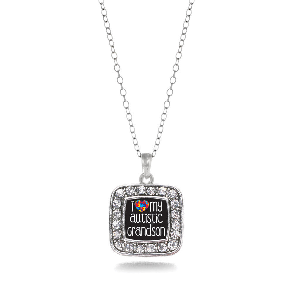 I Love My Autistic Grandson Square Charm