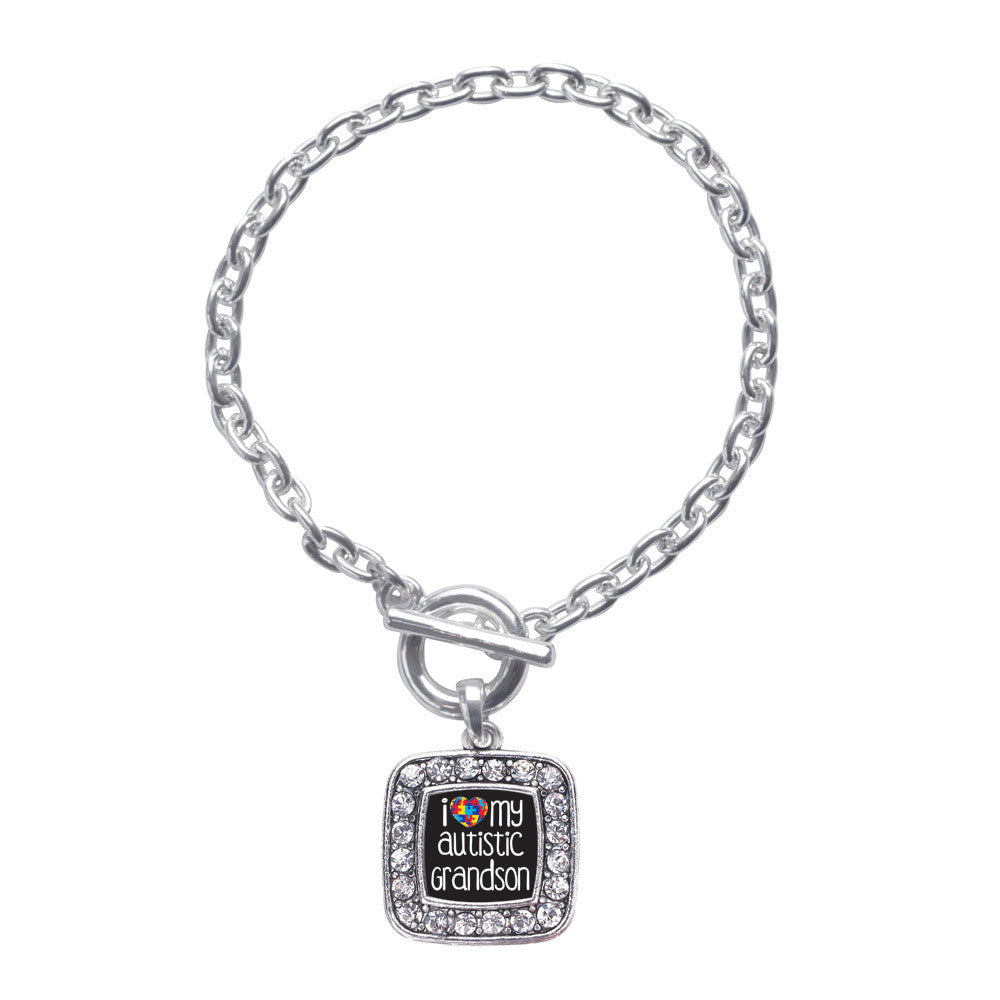 I Love My Autistic Grandson Square Charm