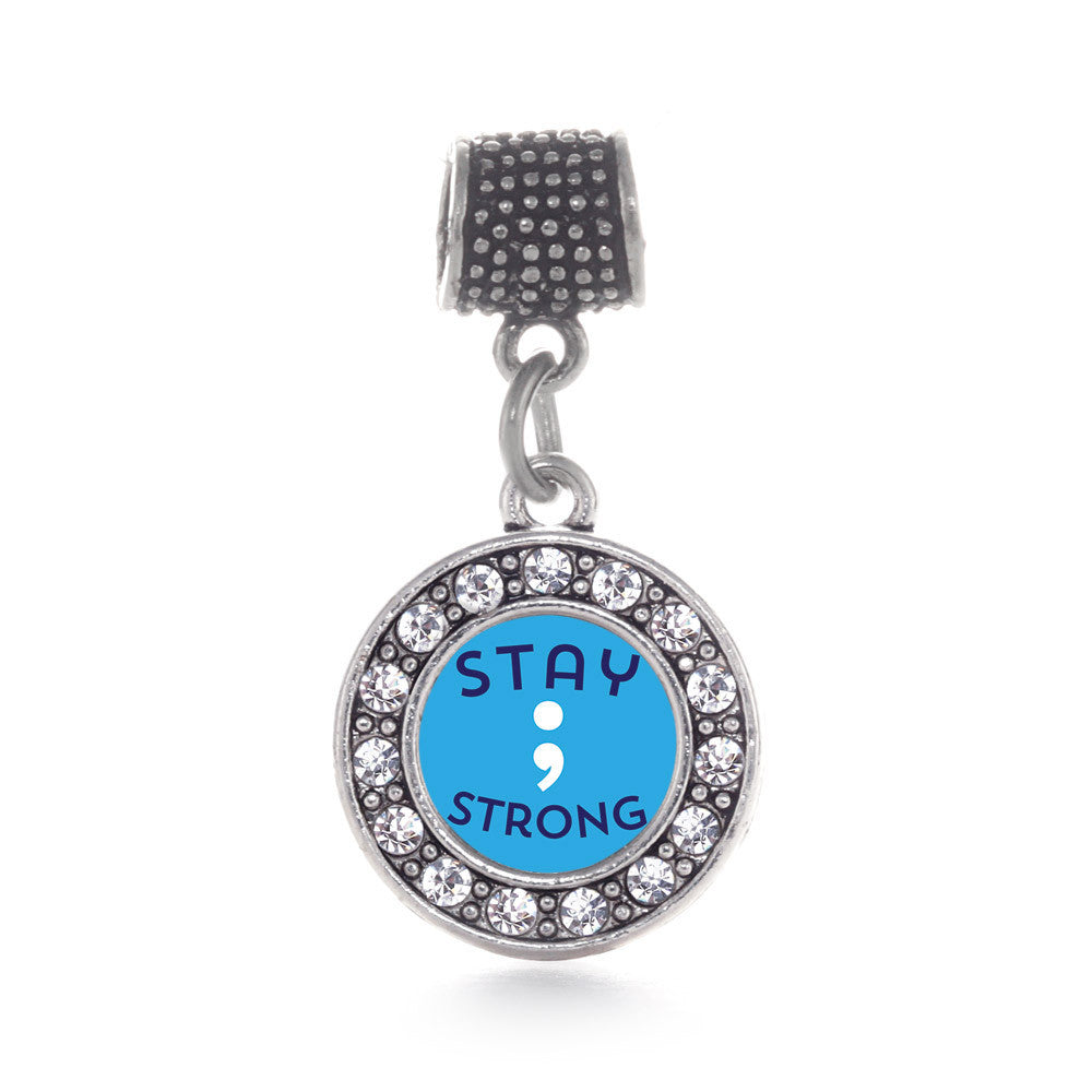 Stay Strong Semicolon Movement Circle Charm