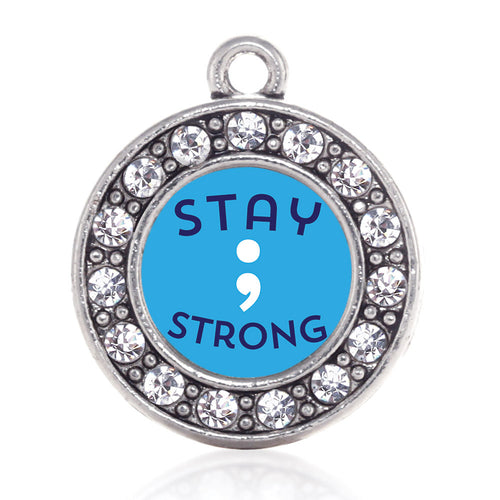 Stay Strong Semicolon Movement Circle Charm