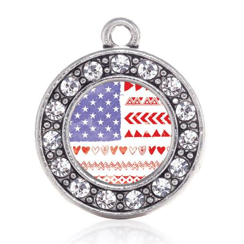 American Flag - Cute Circle Charm