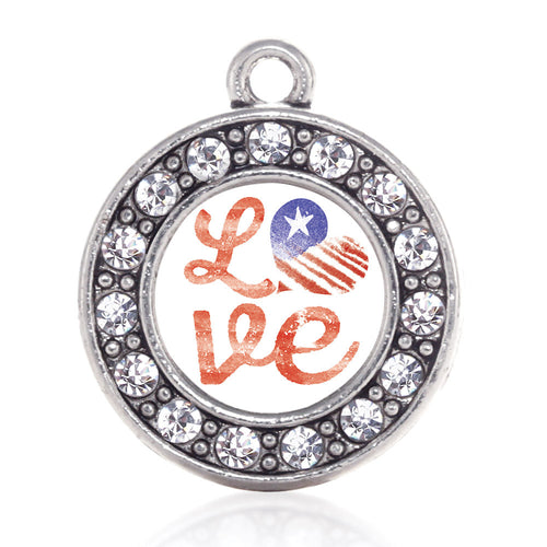 Love USA Circle Charm