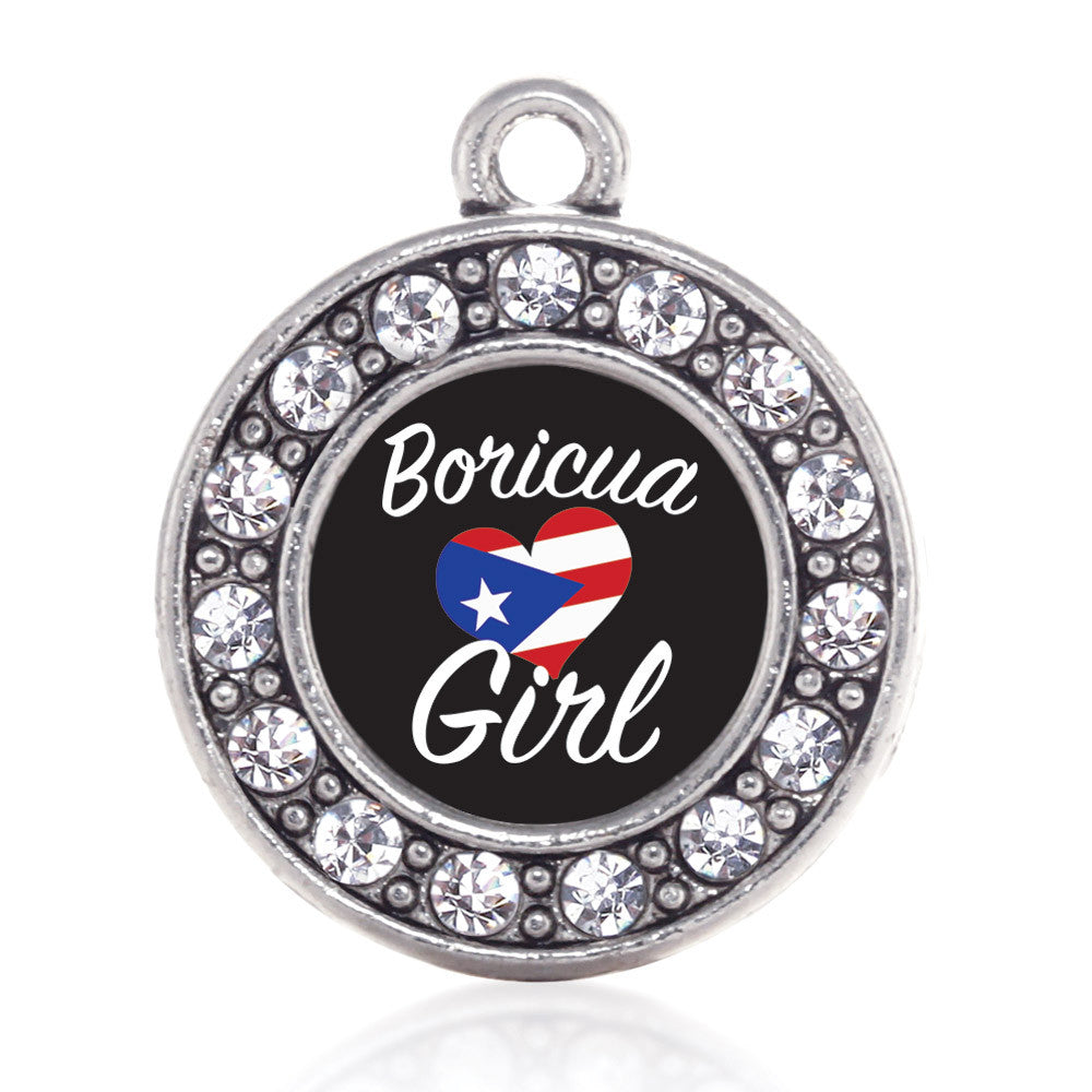 Boricua Girl Circle Charm