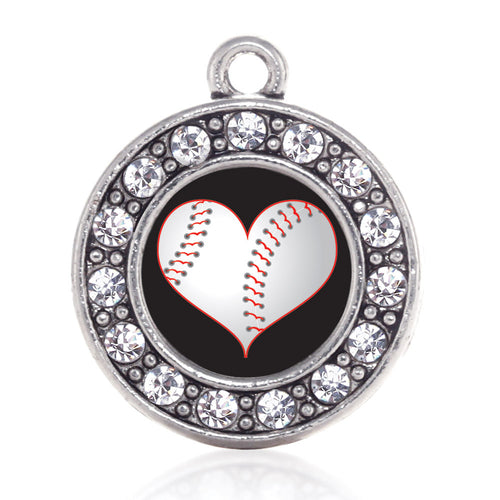 Heart Of A Baseball Player Circle Charm