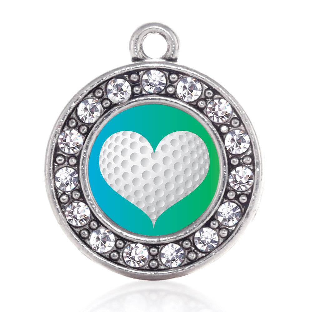 Heart Of A Golfer Circle Charm