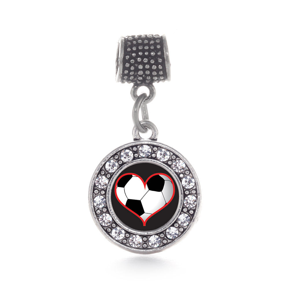 Heart Of A Soccer Player Circle Charm