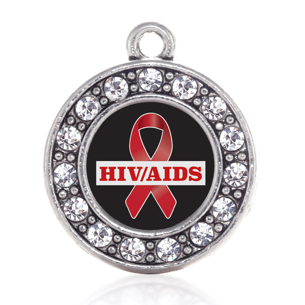 HIV/AIDS Awareness Ribbon Circle Charm