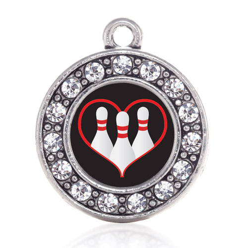 I Heart Bowling Circle Charm
