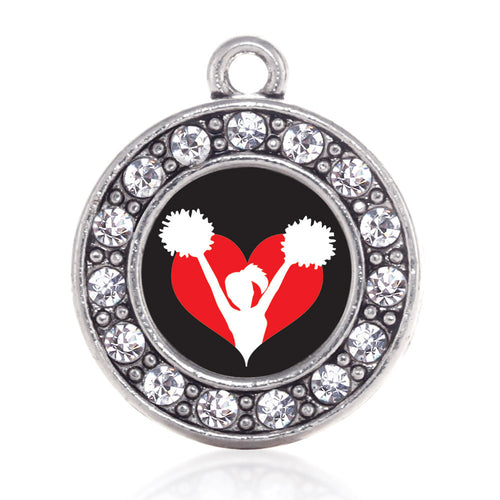 I Heart Cheering Circle Charm