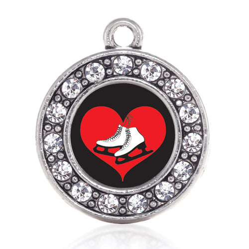 I Heart Ice Skating Circle Charm