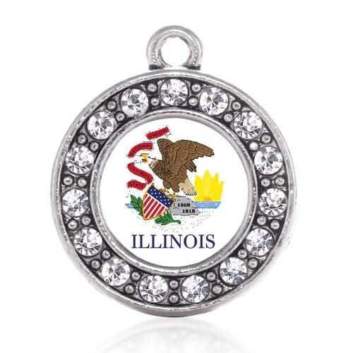 Illinois Flag Circle Charm
