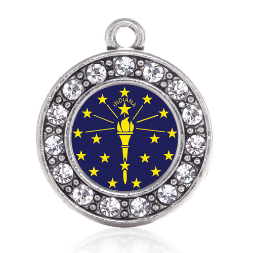 Indiana Flag Circle Charm