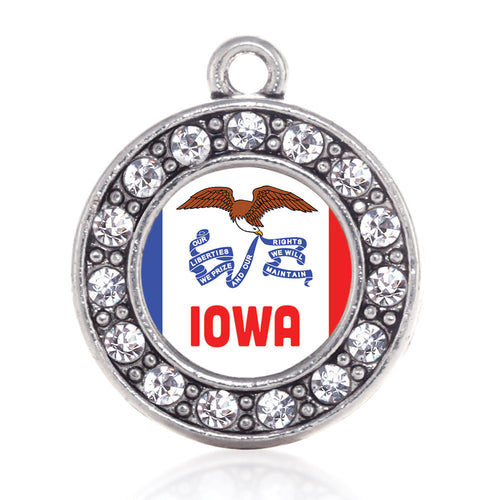 Iowa Flag Circle Charm