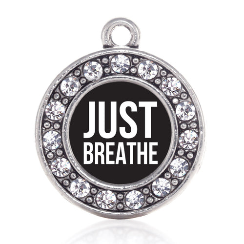 Just Breathe Black Circle Charm