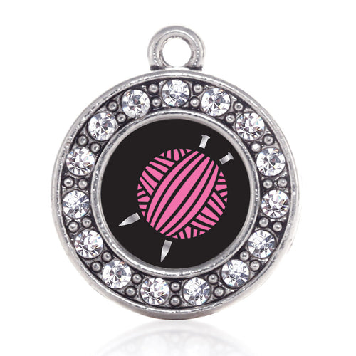Knitting Needles Circle Charm