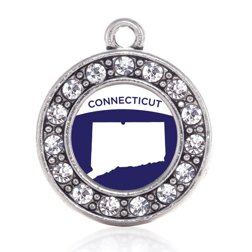 Connecticut Outline Circle Charm