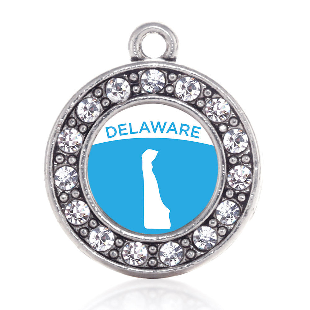 Delaware Outline Circle Charm