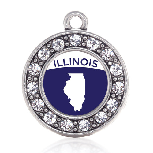 Illinois Outline Circle Charm