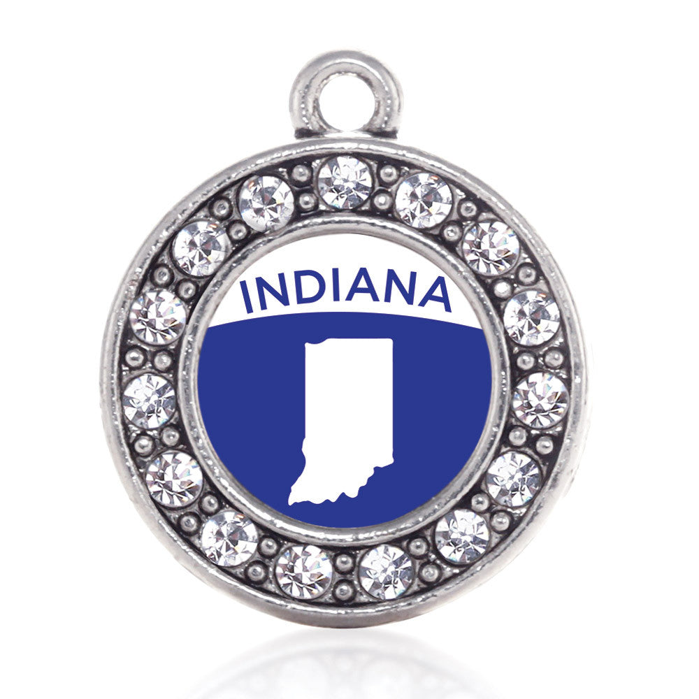 Indiana Outline Circle Charm