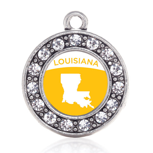 Louisiana Outline Circle Charm