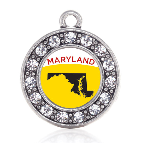 Maryland Outline Circle Charm