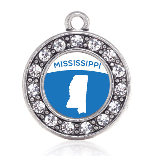 Mississippi Outline Circle Charm