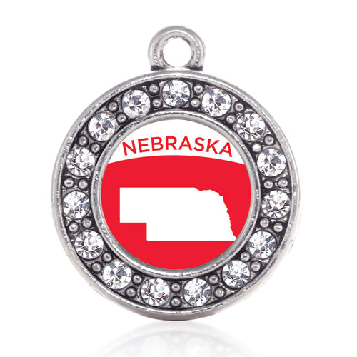 Nebraska Outline Circle Charm
