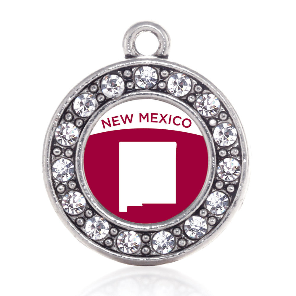 New Mexico Outline Circle Charm