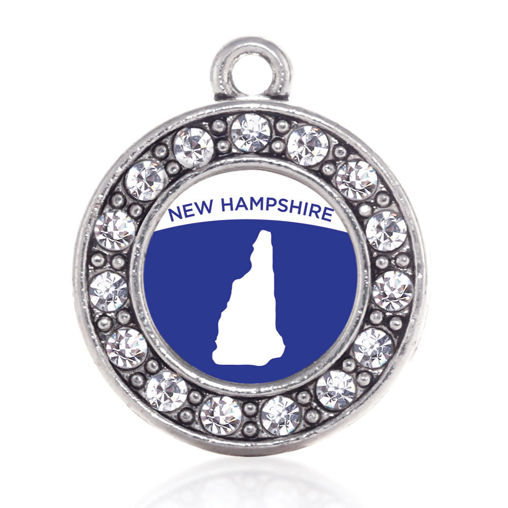 New Hampshire Outline Circle Charm