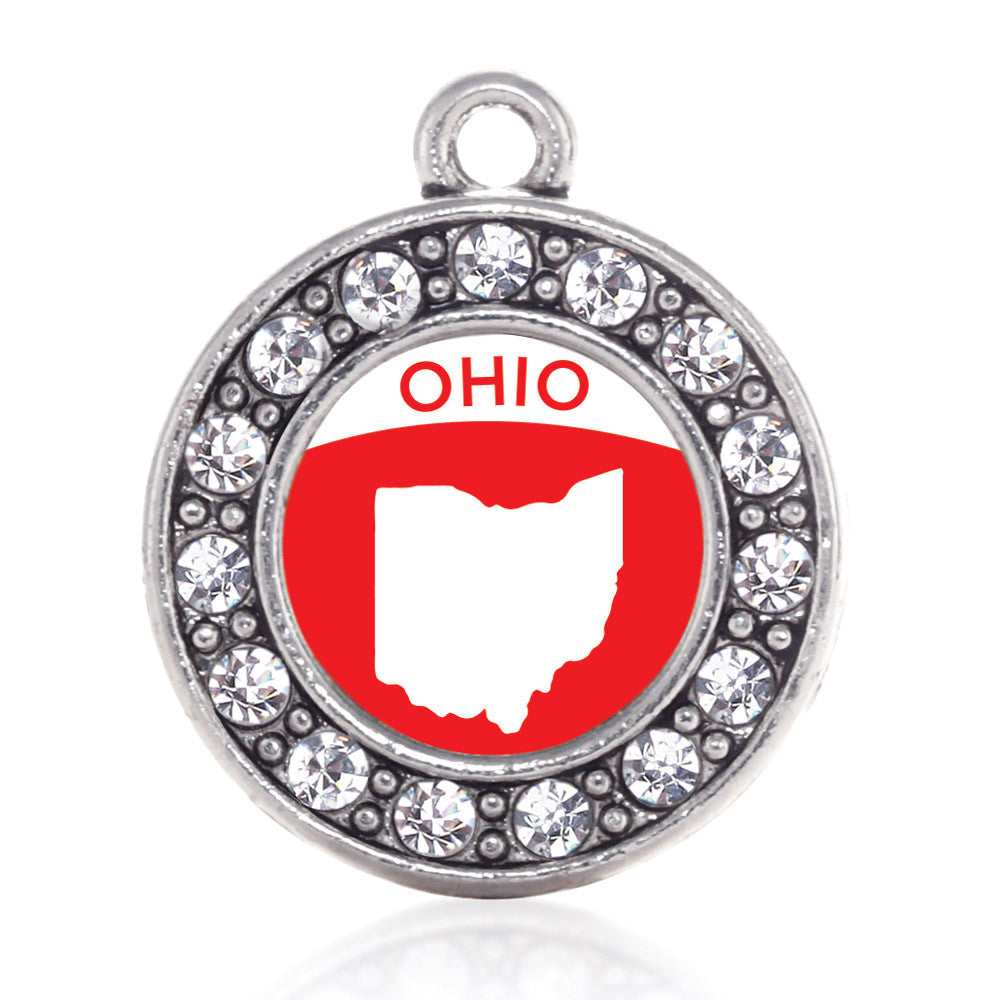 Ohio Outline Circle Charm