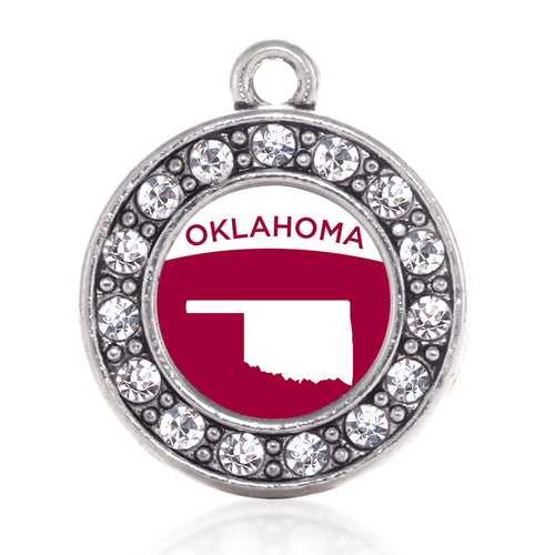 Oklahoma Outline Circle Charm
