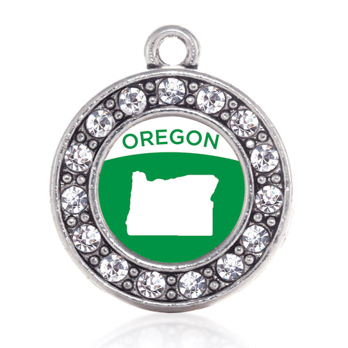 Oregon Outline Circle Charm